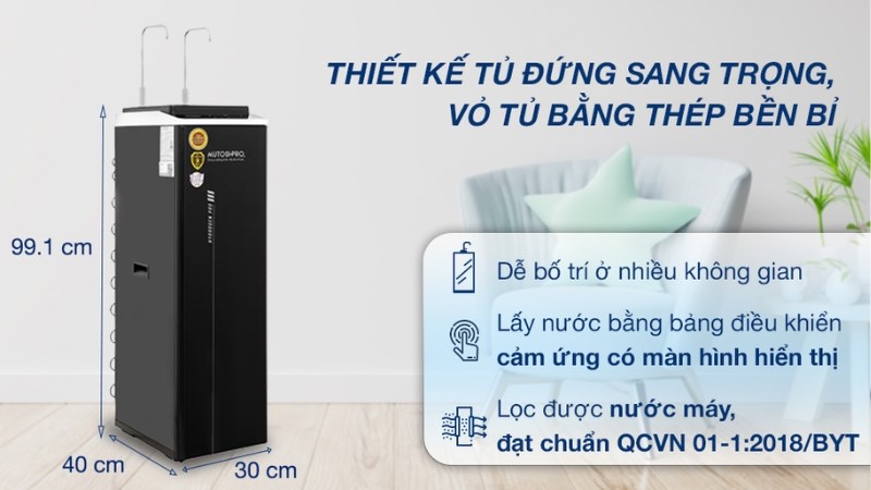 M&aacute;y lọc nước RO Hydrogen Pro n&oacute;ng nguội lạnh Mutosi MP-F081-HC4H3 8 l&otilde;i