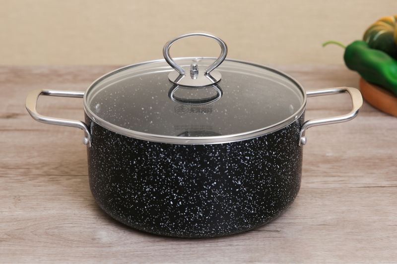 Nồi nh&ocirc;m chống d&iacute;nh nắp k&iacute;nh 20 cm DMX NDE