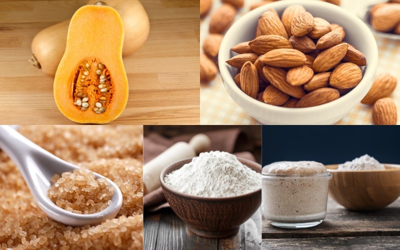 Nguyên liệu món ăn bánh muffin bí đỏ