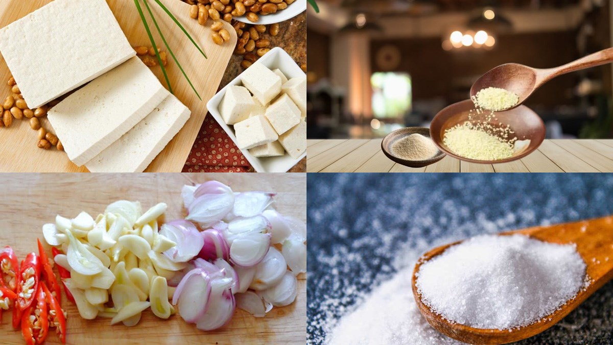 Nguyên liệu món ăn 3 cách làm đậu hũ rang muối
