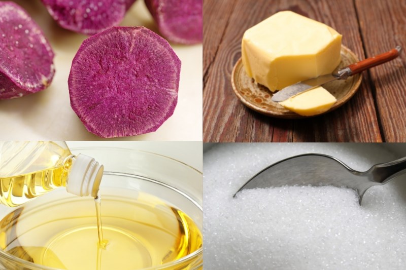 Nguyên liệu món ăn khoai lang tím ngào đường