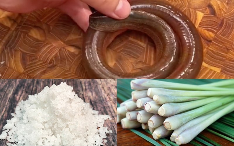 Hình nguyên liệu lươn nổ muối