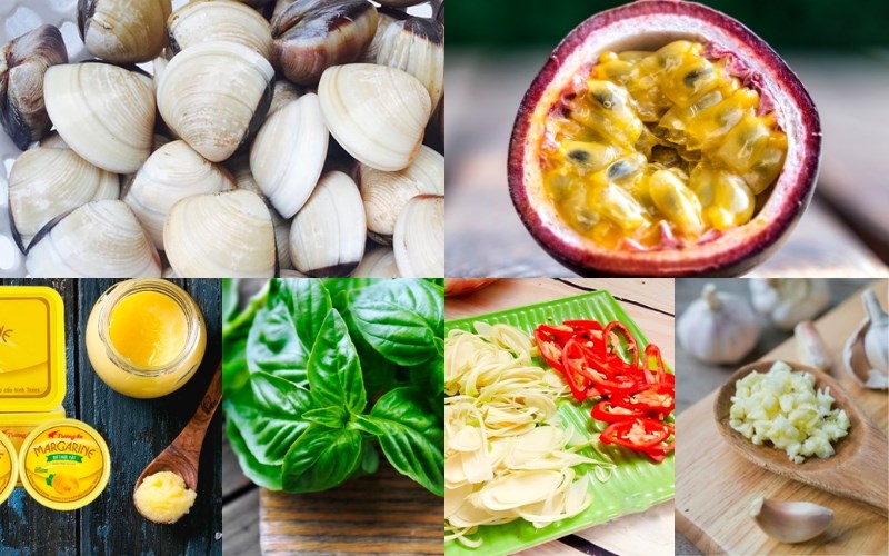 Nguyên liệu món ăn cách làm nghêu sốt chanh dây