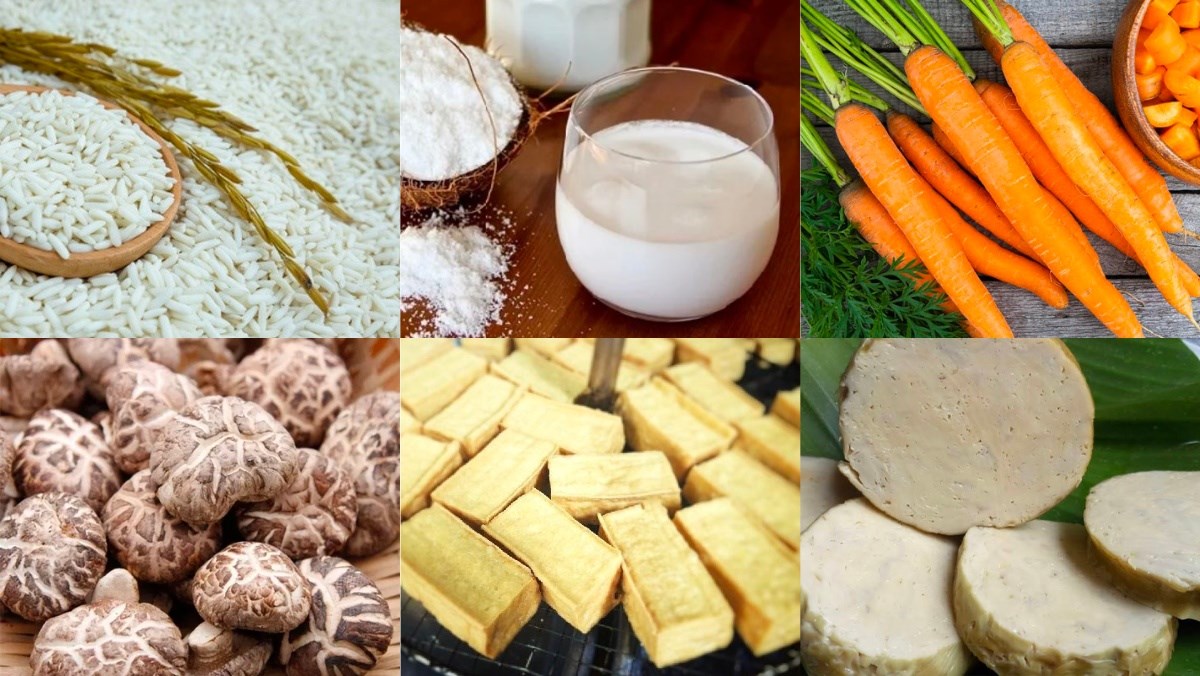 Nguyên liệu món ăn xôi bát bửu chay