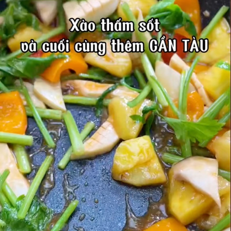 Bước 3 Nấm xào chua ngọt Nấm đùi gà xào chua ngọt