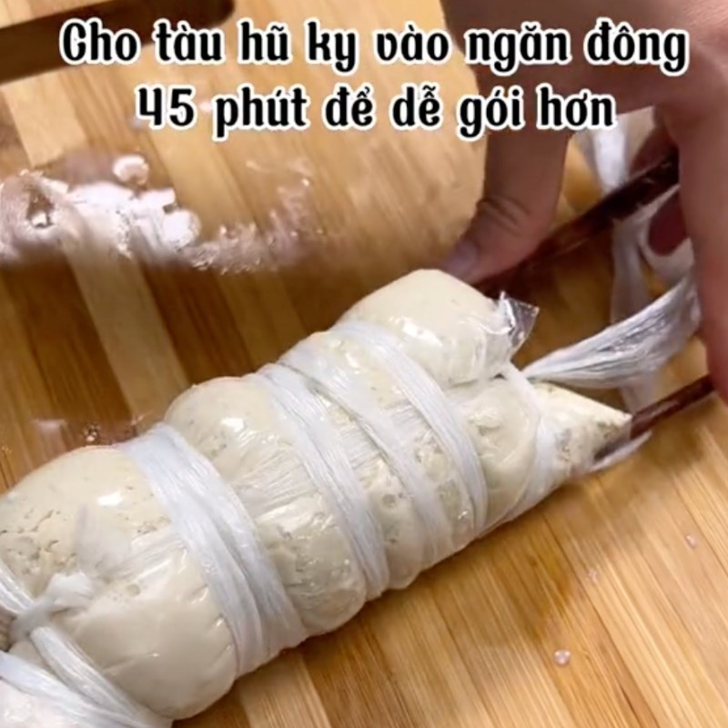 Bước 3 Gói chả Chả lụa tàu hủ ky tươi (Công thức được chia sẻ bởi Tiktok Bếp chay XANH)