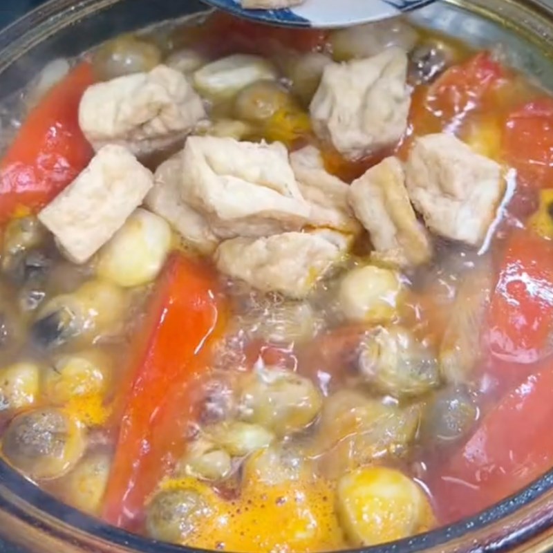 Bước 4 Nấu nước bún riêu Bún riêu chay (Công thức được chia sẻ bởi Tiktok Bếp chay XANH)