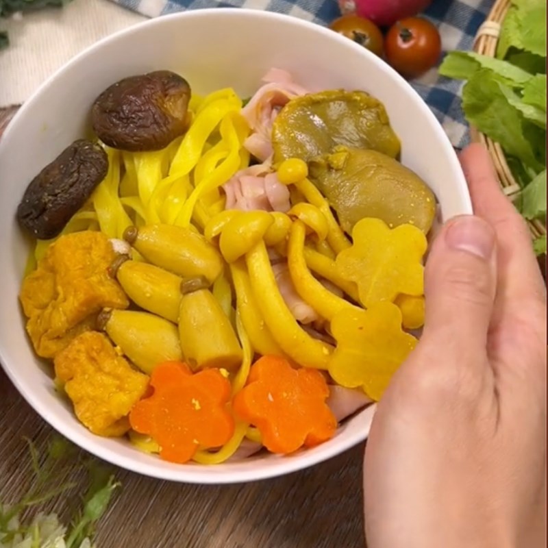 Bước 3 Thành phẩm Mì quảng chay (Công thức được chia sẻ bởi Tiktok Bếp chay XANH)