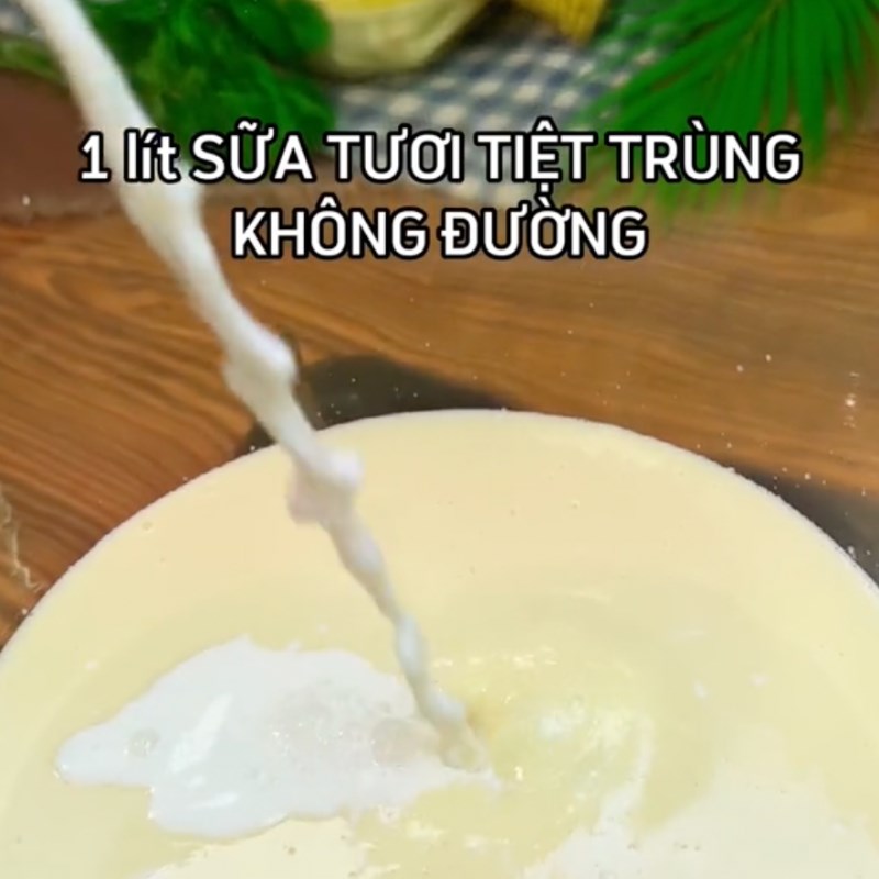 Bước 2 Nấu sữa chua Sữa chua phô mai cốm non (Công thức từ kênh tiktok Vào bếp Cùng Điện máy XANH)