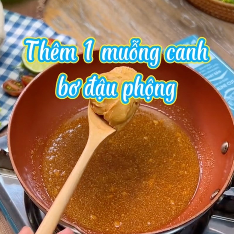 Bước 2 Sốt me bơ đậu phộng Nấm né chay (Công thức từ kênh Tiktok Bếp chay XANH)