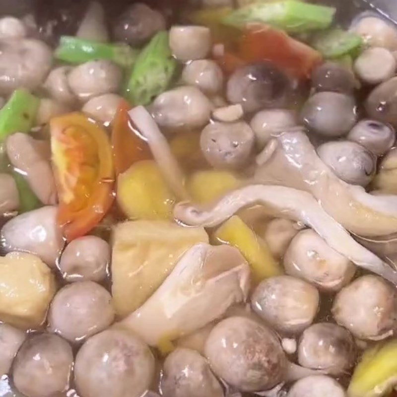 Bước 4 Hoàn thành Canh chua bông điên điển chay (Công thức được chia sẻ từ Tiktok Bếp chay XANH)