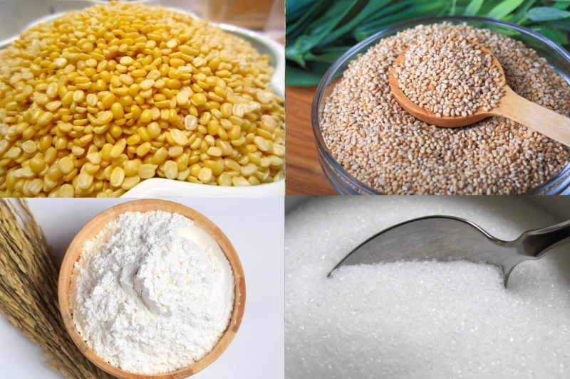 Nguyên liệu món ăn bánh rán lúc lắc