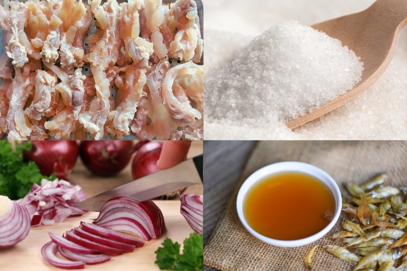 Nguyên liệu món ăn gân bò ngâm mắm