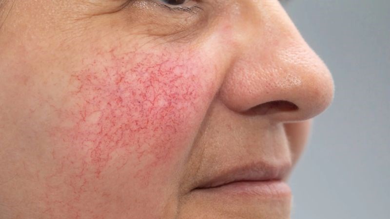 Bất thường mạch máu là nguyên nhân phổ biến nhất gây bệnh rosacea Bất thường mạch máu là nguyên nhân phổ biến nhất gây bệnh rosacea