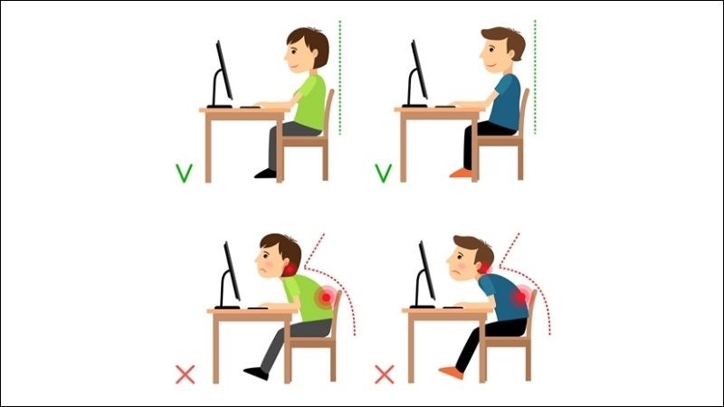 Tư thế ngồi đúng rất quan trọng trong việc phòng ngừa các bệnh về xương khớp