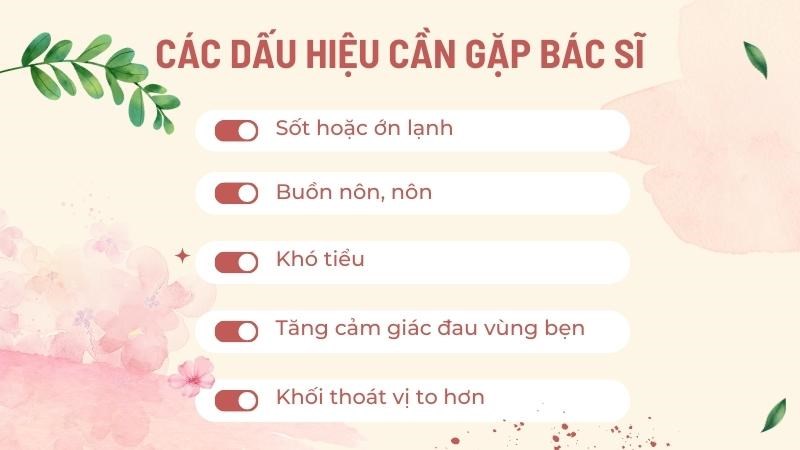 Liên hệ ngay với bác sĩ nếu các triệu chứng trở nên nặng hơn Liên hệ ngay với bác sĩ nếu các triệu chứng trở nên nặng hơn