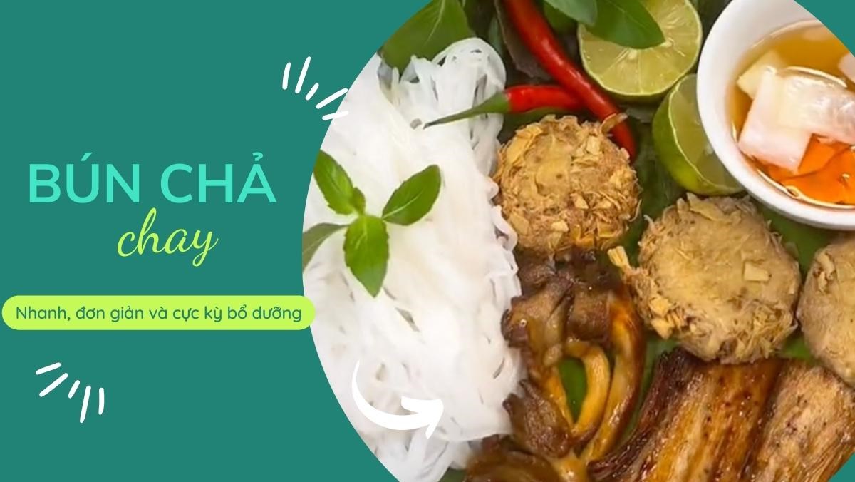 Bún chả chay (Công thức từ kênh tiktok Bếp chay XANH)