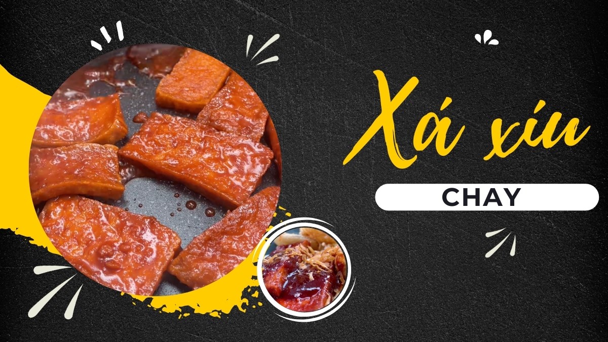 Mì xá xíu chay từ đậu hũ chiên