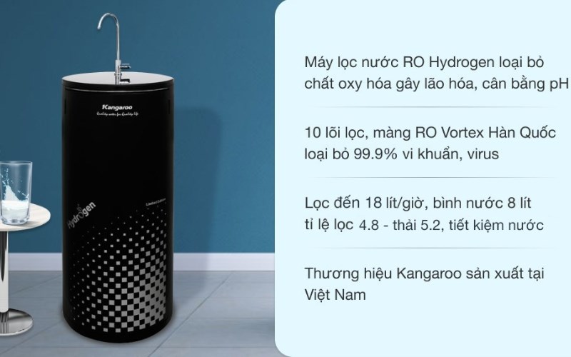 M&aacute;y lọc nước R.O Hydrogen Kangaroo KG100HC 10 l&otilde;i