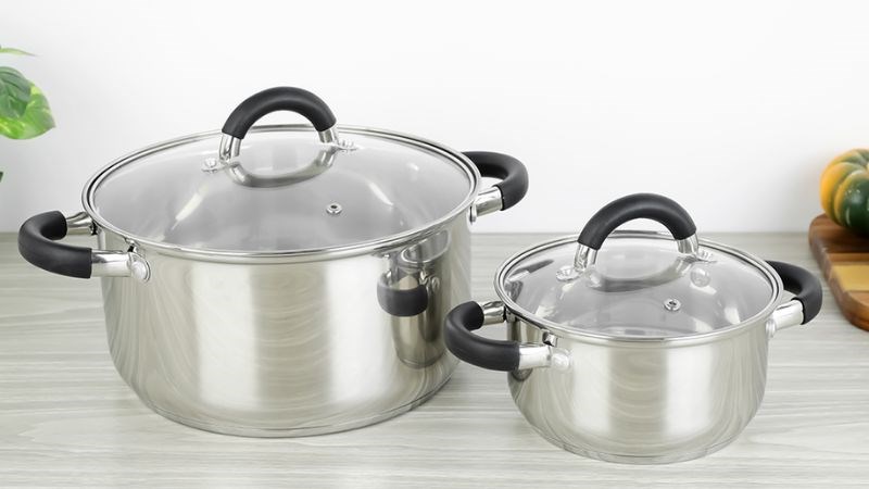 Bộ 2 nồi inox 3 đáy nắp kính Delites CW-S051-4A