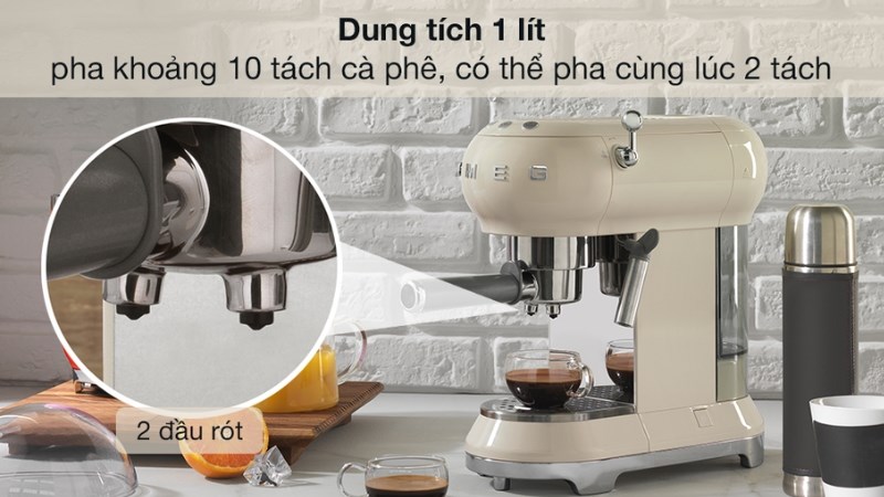 M&aacute;y pha c&agrave; ph&ecirc; Smeg ECF01CREU (535.43.655)