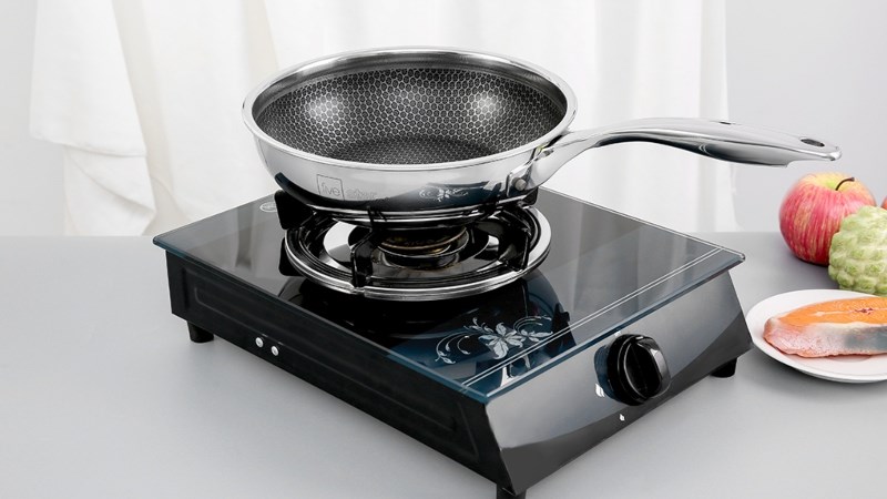 Chảo inox s&acirc;u chống d&iacute;nh tổ ong đ&aacute;y từ 24 cm Fivestar Blackcube FPC24002