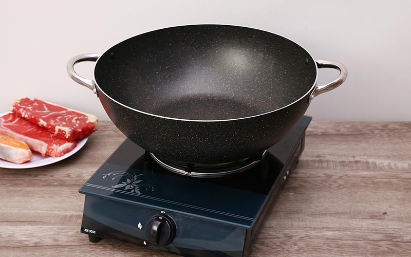 Chảo nhôm sâu chống dính vân đá đáy từ 36 cm Sunhouse SWP36M