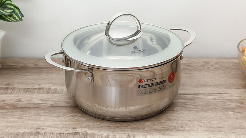 Nồi inox 3 đ&aacute;y nắp k&iacute;nh 22 cm Elmich Celestine 2355277