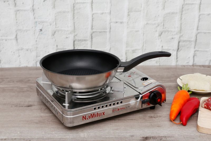 Chảo inox chống d&iacute;nh đ&aacute;y từ 22 cm Fivestar CKD22-3DI