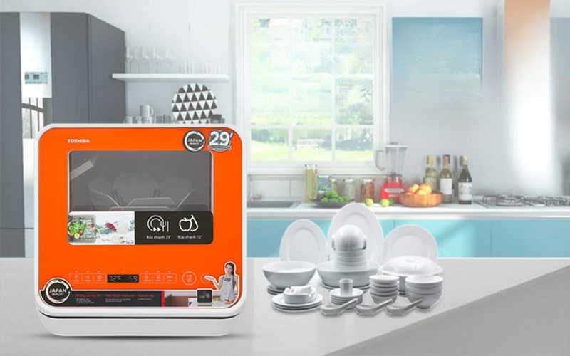  M&aacute;y rửa ch&eacute;n mini Toshiba DWS-22AVN D 730W