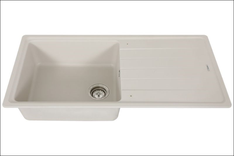 Chậu rửa ch&eacute;n 1 ngăn 1 c&aacute;nh đ&aacute; Hafele GED1S60 Kem