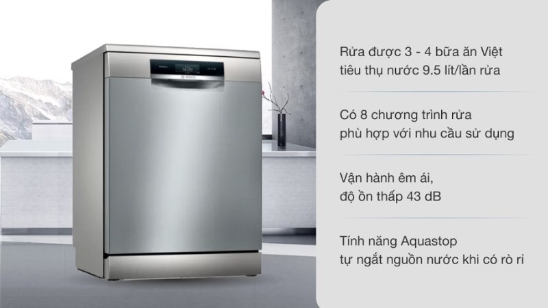 M&aacute;y rửa ch&eacute;n độc lập Bosch SMS8YCI01E