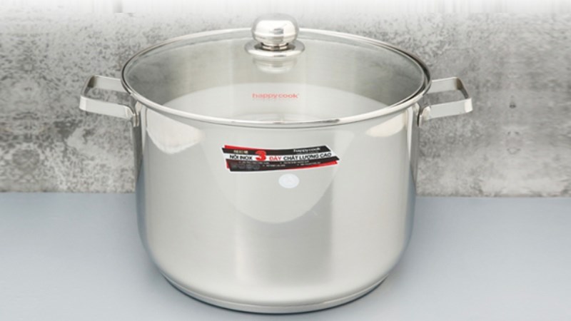 Nồi inox 3 đ&aacute;y nắp k&iacute;nh 32 cm Happycook NC-32G