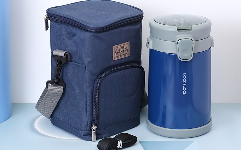 Bộ b&igrave;nh đựng thức ăn giữ nhiệt inox Lock&Lock LHC8039BLU