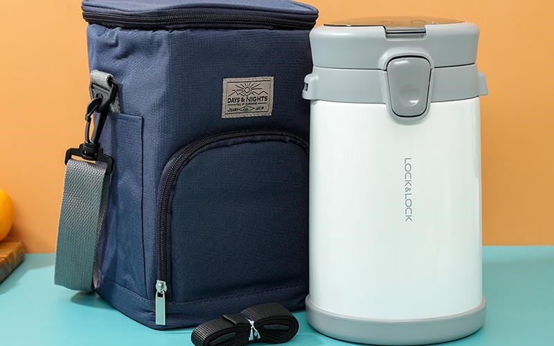 Bộ b&igrave;nh đựng thức ăn giữ nhiệt inox Lock&Lock LHC8039WHT