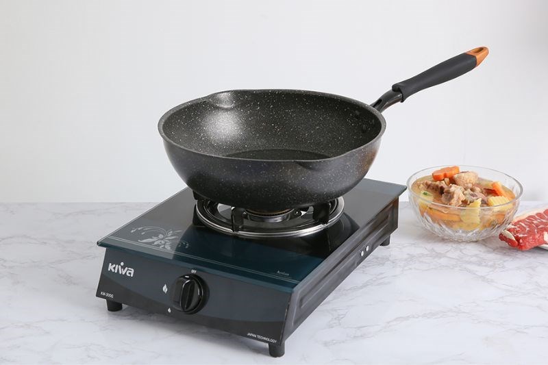 Chảo nh&ocirc;m s&acirc;u chống d&iacute;nh v&acirc;n đ&aacute; đ&aacute;y từ 30 cm Kangaroo KG662XL