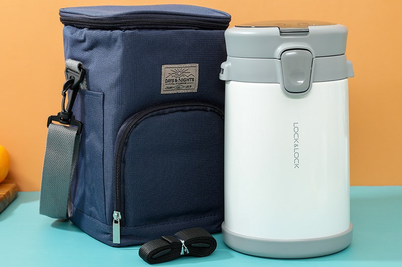 Bộ b&igrave;nh đựng thức ăn giữ nhiệt inox Lock&Lock LHC8039WHT