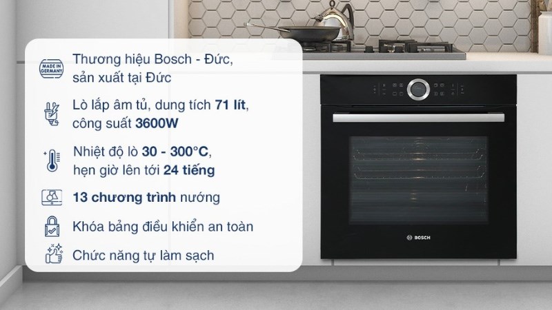 L&ograve; nướng &acirc;m Bosch HBG634BB1B 71 l&iacute;t
