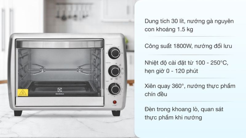 L&ograve; nướng Electrolux EOT30MXC 30 l&iacute;t