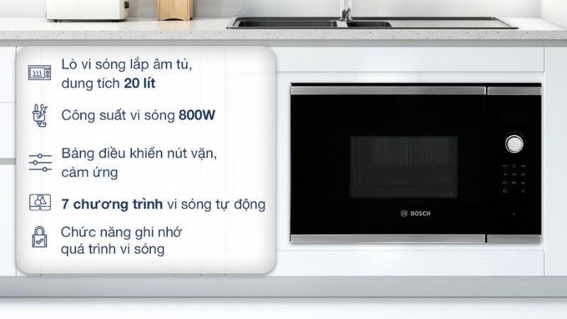 L&ograve; vi s&oacute;ng &acirc;m Bosch BFL523MS0B 20 l&iacute;t