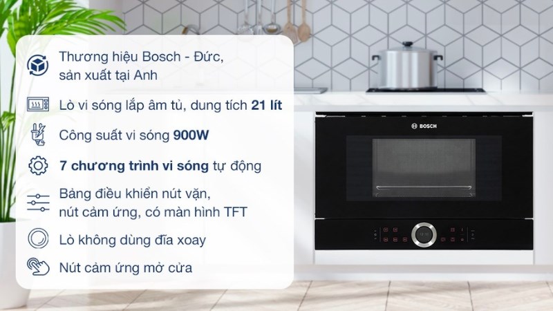 L&ograve; vi s&oacute;ng &acirc;m Bosch BFL634GB1B 21 l&iacute;t