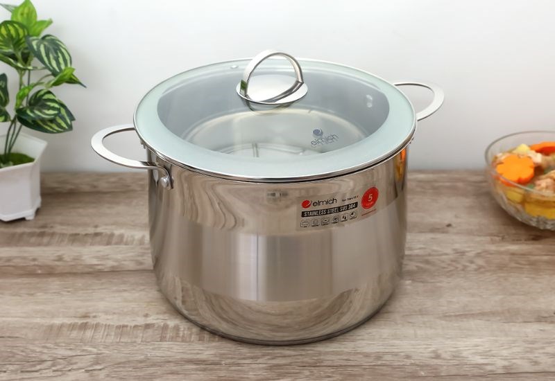 Nồi inox 3 đ&aacute;y nắp k&iacute;nh 28 cm Elmich Celestine 2355279