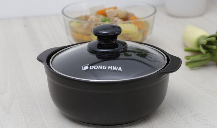 Nồi đất nắp k&iacute;nh 16 cm Dong hwa Tucbeghi G702
