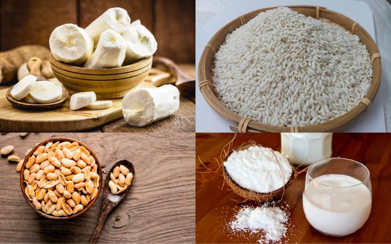 Hình nguyên liệu làm món xôi xắn