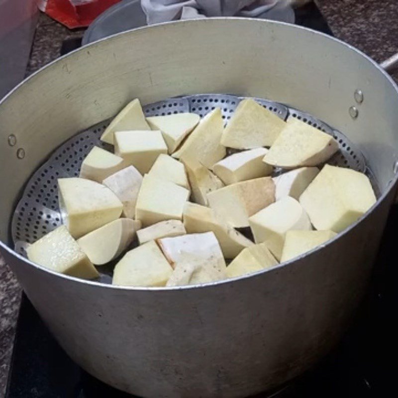 Bước 1 Hấp khoai môn Chả hấp chay khoai môn