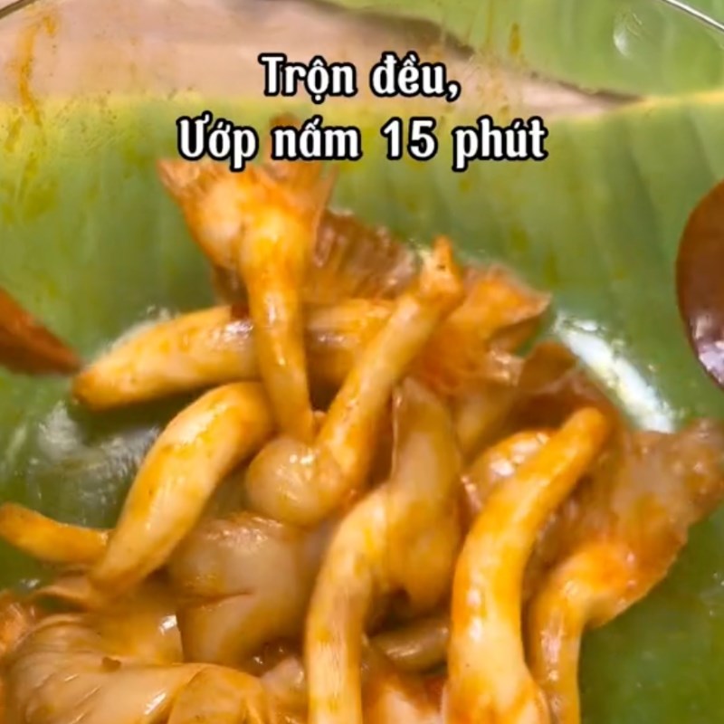 Bước 3 Nấm bào ngư nướng Bún chả chay (Công thức từ kênh tiktok Bếp chay XANH)