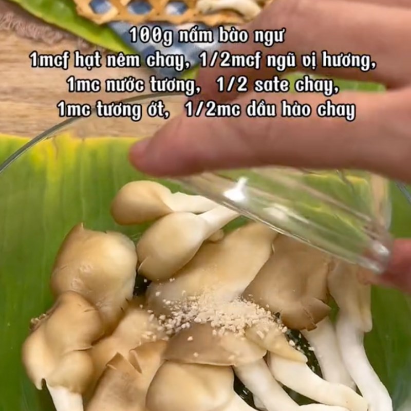 Bước 3 Nấm bào ngư nướng Bún chả chay (Công thức từ kênh tiktok Bếp chay XANH)