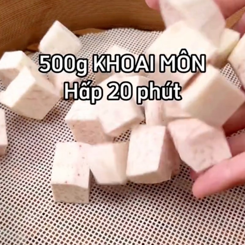 Bước 1 Sơ chế nguyên liệu Khoai môn chiên xù nhân phô mai(Công thức từ kênh tiktok Vào bếp cùng điện máy XANH)