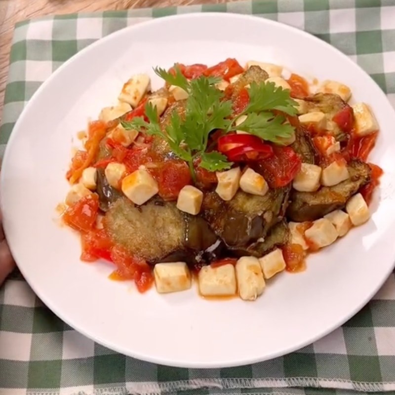 Bước 5 Thành phẩm Cà tím sốt cà chua (Công thức được chia sẻ bởi Tiktok Bếp chay XANH)