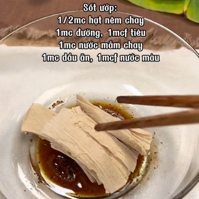 Bước 1 Ướp và chiên sườn non Bún chả chay (Công thức từ kênh tiktok Bếp chay XANH)